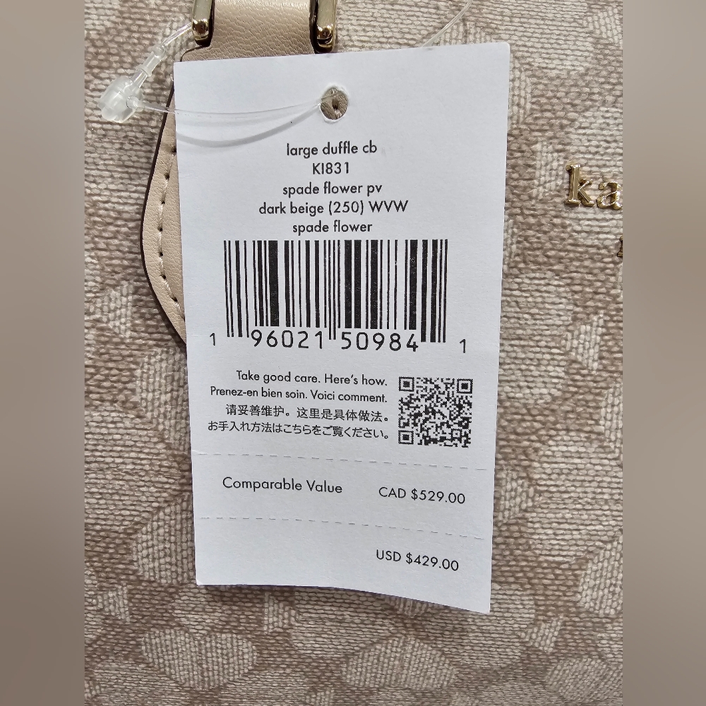$100:Kate Spade Signature Spade Flower Large Dolly Duffle Crossbody - Picture 4 of 13